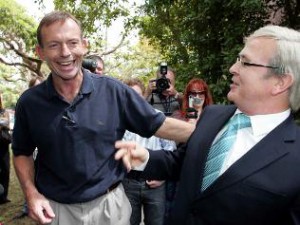 tony abbott kevin rudd impersonator Tony Abbott & Party Maker Me in this Herald Sun photo